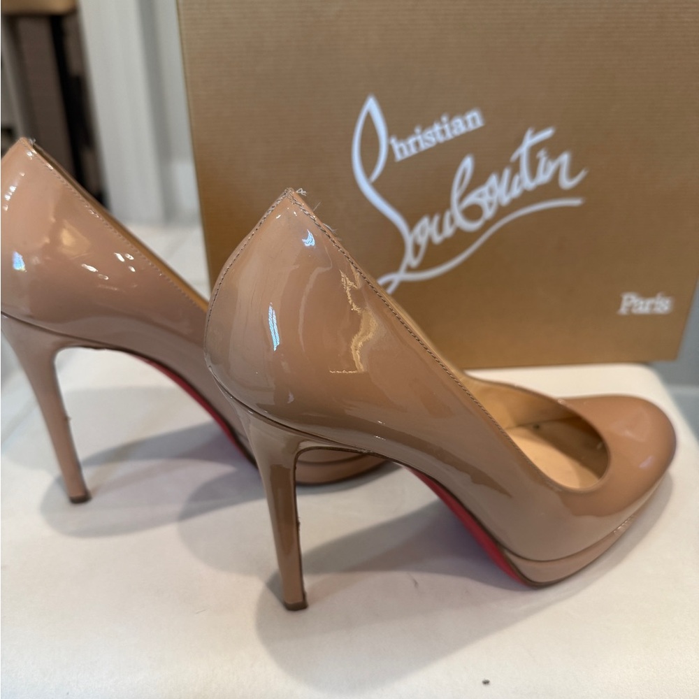 Christian Louboutin Nude Patent Leather 120 mm Pumps